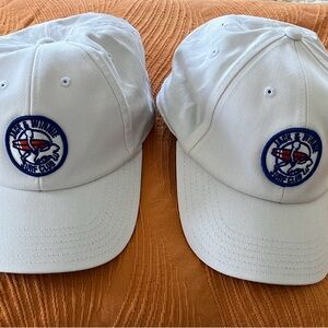 Pair "Jack & Winnie Surf Club" Ballcaps featuring Surfer & Dog